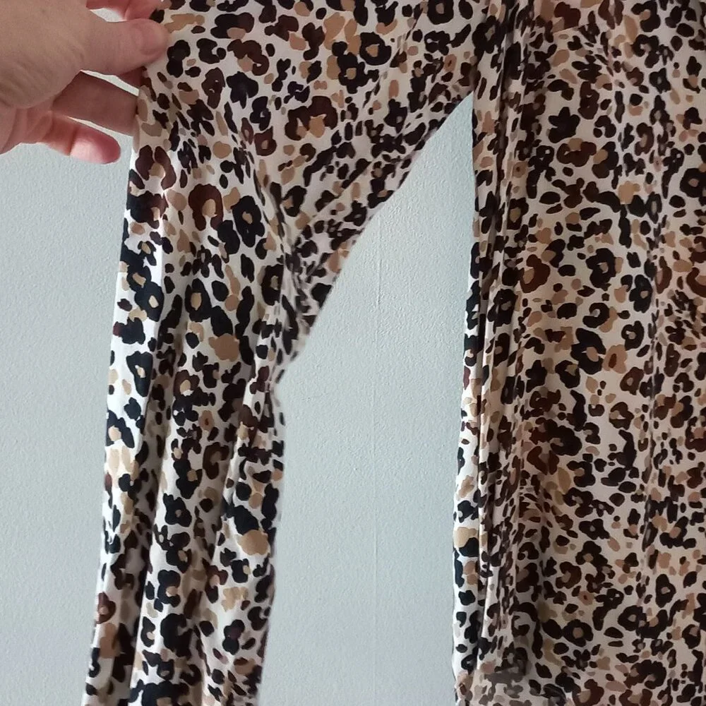 MAEVE Anthropologie Katia leopard print buttondown blouse with ruffles size 12 - Picture 14 of 15